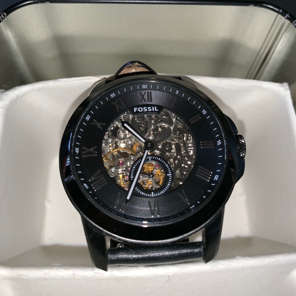 Fossil Stainless Steel Watch. Automatic. Leather.